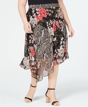 INC INTERNATIONAL CONCEPTS Mix-Print Floral Chiffon Midi Skirt NWOT 8 Pe... - £10.47 GBP