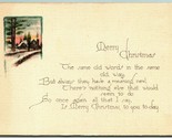 Merry Christmas Poesia E Cabina Sccene Unp DB Cartolina I7 - $4.04