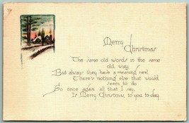 Merry Christmas Poesia E Cabina Sccene Unp DB Cartolina I7 - £3.19 GBP