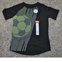 Boys Shirt Short Sleeves Jumping Beans Black Soccer Ball Crew Athletic T... - £6.25 GBP
