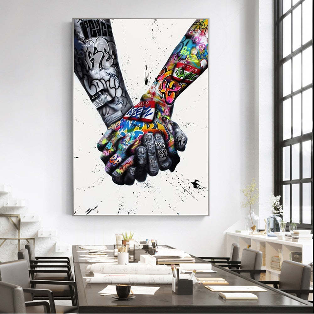 Tattoo Hand Street Graffiti Art HQ Canvas Print Wall Art