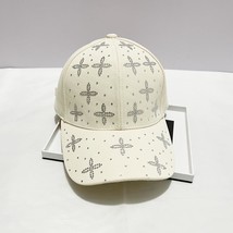 Rhinestone Four-Leaf Clover Baseball Cap Round Face Suitable For Visor Cap - £11.79 GBP