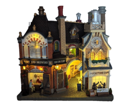 Lemax BEERSMITH ROW Brewery Beer Drinkers LED Lighted Village Facade Collectible - $158.35