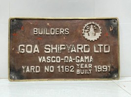 History Treasure  Brass Salvage Goa Shipyard Ltd Plaques Vintage Maritim... - £435.24 GBP