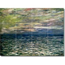 Claude Monet Waterfront Painting Ceramic Tile Mural P06190 - $120.00+