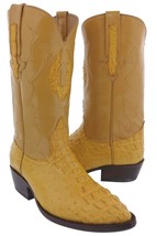 Cowboy Western Boots Leather Crocodile Hornback Buttercup J Toe Botas - £160.35 GBP