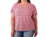 Lucky Brand Ladies&#39; Size XXL, Flutter Sleeve Top, Red Multi Floral Print - $15.99