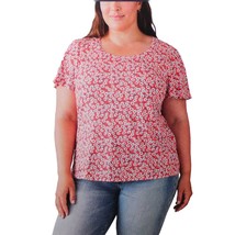 Lucky Brand Ladies&#39; Size XXL, Flutter Sleeve Top, Red Multi Floral Print - £12.78 GBP