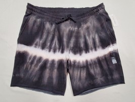 2XL- Sun + Stone CASUAL Dark Lead Black Tie Dye Cutoff Fleece Shorts 42-46&quot; - £17.45 GBP