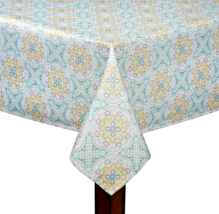 Waverly Fabric Tablecloth Astrid 60x84&quot; Oblong  Summer Green Gold Medallion - £30.16 GBP