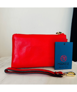 MARKESE Italian Leather Dollaro Clutch Wristlet Wallet Organizer, Red, NWT - £62.15 GBP