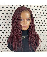 Cornrows Curly Box Braided Wigs For Black Women Lace Closure Wig Goddess... - €142,32 EUR