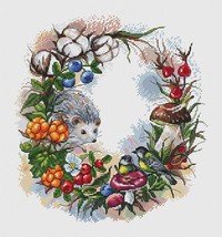 Summer Cross Stitch hedgehog pattern pdf - Woodland cross stitch forest ... - £13.05 GBP