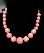 Pink Lucite Graduated Beads Necklace Up To 20” - €13,97 EUR