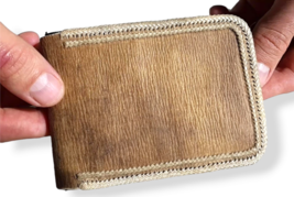 Cowhide Braided Wallet. Raw Leather Wallet Made With Cowhide &amp; Horsehide Cord. - £71.31 GBP