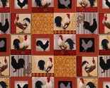 Cotton Rooster Inn Chickens Farm Patchwork Country Fabric Print by Yard ... - $10.95