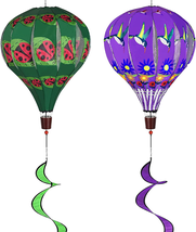 Gift for Women, 2PCS Giant Hot Air Balloon Wind Spinners Hummingbird Ladybug Gar - £46.15 GBP