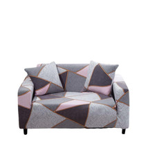 Anyhouz 2 Seater Sofa Cover Gray Pink Geometric Style and Protection For Living  - £37.79 GBP