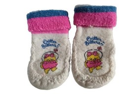 Critter Sitters Baby Slippers Kitty Kitten Cat Pink Jump Rope Butterfly VINTAGE - £15.81 GBP