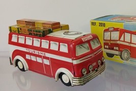 1960&#39;s FRENCH TINPLATE BUS JOUSTRA #2010 with box. 6&quot; - £439.64 GBP