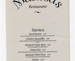 Macleod&#39;s Restaurant Menu Market Street Knoxville Tennessee 1990&#39;s - £14.28 GBP