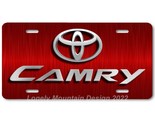 Toyota Camry Inspired Art Gray on Red FLAT Aluminum Novelty License Tag ... - £14.37 GBP