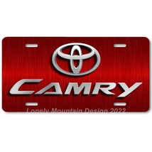 Toyota Camry Inspired Art Gray on Red FLAT Aluminum Novelty License Tag Plate - £14.36 GBP
