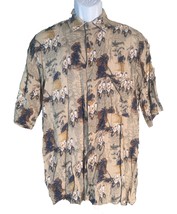 FELDINI Men&#39;s Short Sleeve Button Down Floral Shirt Medium - $8.90