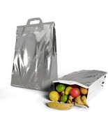5 Silver Metallic Reusable Hot or Cold Insulated Thermal Cooler Bags 13x... - £26.63 GBP