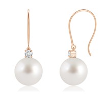 Authenticity Guarantee

ANGARA South Sea Pearl &amp; Diamond Fish Hook Earrings 1... - $1,459.00