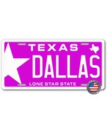 DALLAS TEXAS STAR  Aluminum Metal License Plate Tag PINK and White NEW  ... - £13.27 GBP