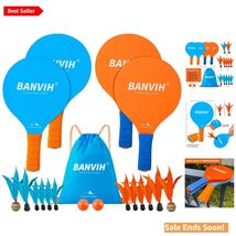 Portable Badminton Set with 4 Rackets &amp; Birdies - Perfect for Outdoor Play - $59.35