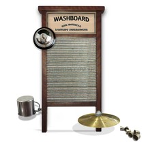 Washboard + 3 accessories Percussion Musical Instrument  Artisanal Wood-made   - £338.12 GBP