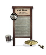 Washboard + 3 accessories Percussion Musical Instrument  Artisanal Wood-... - £332.86 GBP