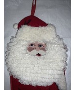 Vtg santa Needlepoint Holding Plush Teddy Bear Christmas Stocking 3-D pu... - $1,110.00 MXN