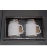 Mason Jar Salt &amp; Pepper White Glass Shaker Set 4oz. Each NEW - $470.18 MXN