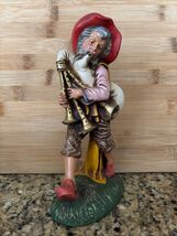 Rare Vintage Fontanini Italian Nativity Figure - 8” Old Man w/ Flute - $58.07