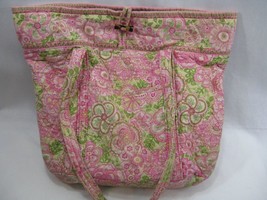 Vintage Vera Bradley Retired Petal Pink Toggle Tortoise Tote Shoulder Bag Floral - £15.32 GBP