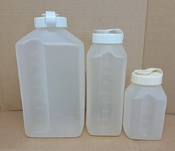 3 Rubbermaid Mixing Bottles Juice Container w/ Flip Top Lid Pint, Quart ,2 Qt - £19.51 GBP