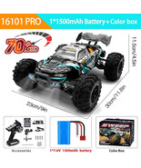 1:16 Scale 4WD High-Speed RC Car – 70KM/H Drift Monster Truck with LED - $211.11 CAD