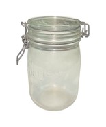 Le Parfait Super Jar 7&quot; Tall Wire Bail Glass Canister France 3.5&quot; Base V... - $12.99