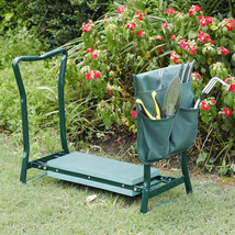 Folding Garden Kneeler Bench Kneeling Soft Eva Pad Seat With Stool Pouch - £39.30 GBP