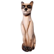 Vintage 16 in Siamese Cat Figurine Statue Hand Painted Holland Mold Ceramic - £38.52 GBP