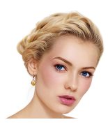 Galaxy Gold GG 14k Rose Gold Leverback Earrings with Checkerboard Cut Ci... - $549.44
