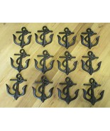 12 Cast Iron Anchor Black Coat Hooks Nautical Boat Coat Hat Hook Anchors... - £32.12 GBP