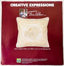 Erica Wilson Needlepoint Kit Antique White Lace Pillow 1981 Creative Expressions - $33.20