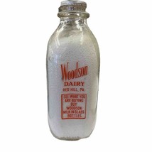 Woodson Dairy Red Hill PA Glass Milk Bottle Double Sided Square Clear Quart - £15.31 GBP