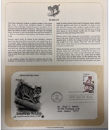 American Wildlife Mail Cover FDC &amp; Info Sheet Bobcat 1987 - £7.73 GBP