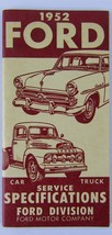 1952 Ford Service Specifications Passenger Cars &amp; F Series Trucks Booklet - $17.30