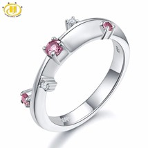 Natural Pink Tourmaline Topaz Solid 925 Sterling Silver Women&#39;s Ring Colorful En - £43.49 GBP